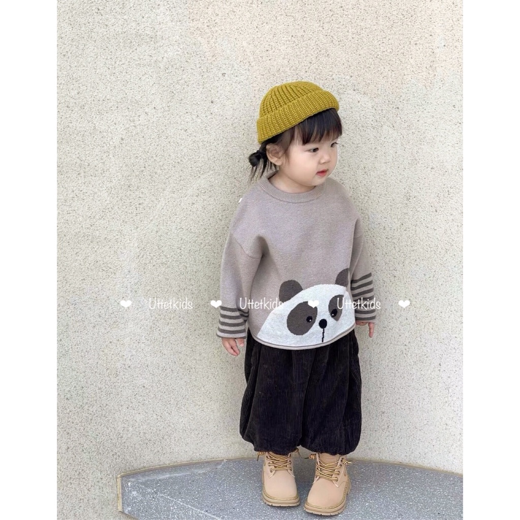 ÁO LEN HOẠ TIẾT PHONG CÁCH HÀN QUỐC CHO BÉ GÁI VÀ BÉ TRAI RẤT CUTE T58