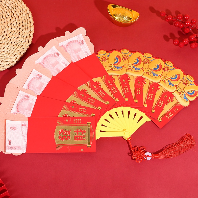 Bao Lì Xì Đỏ Hình Quạt Cho Năm Mới 2024