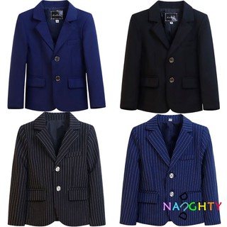 Áo Khoác blazer Kẻ Sọc Thời Trang Cho Bé Trai 1-15 Tuổi