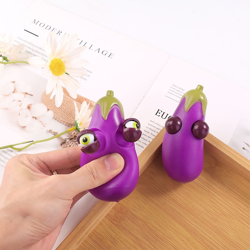 Đồ Chơi Bóp Nén Giảm Căng Thẳng Hình Quả Cà Tím