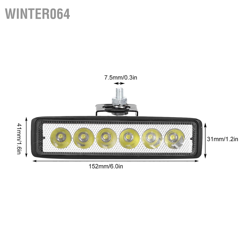12V 18W 6 đèn LED Thanh làm việc Đèn chạy ban ngày Sửa đổi xe IP67 Winter064