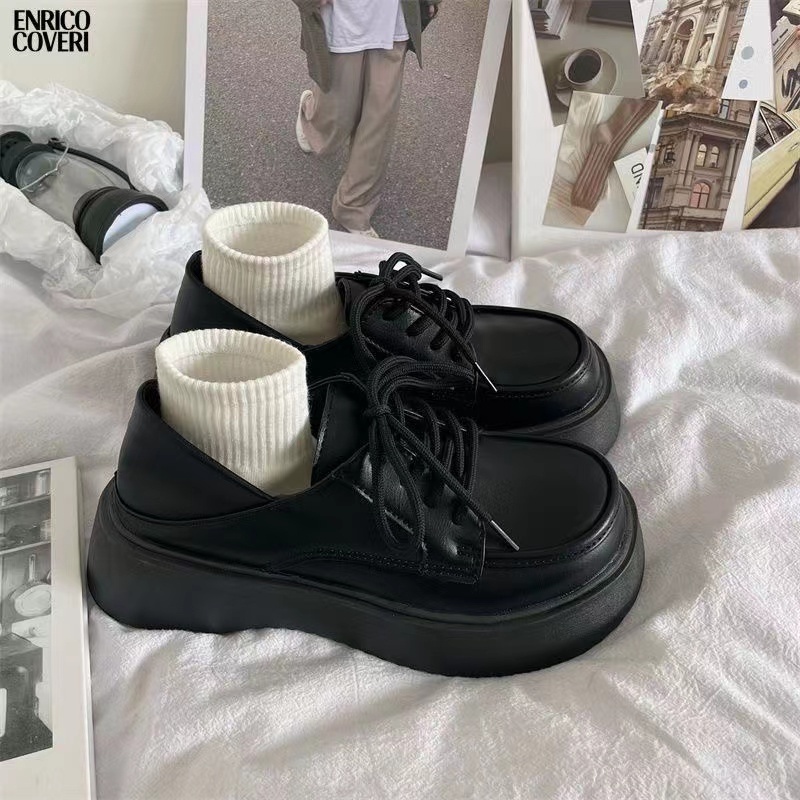 Pu Giày Lười Da Thời Trang Xuân Thu Hàn Quốc 2023