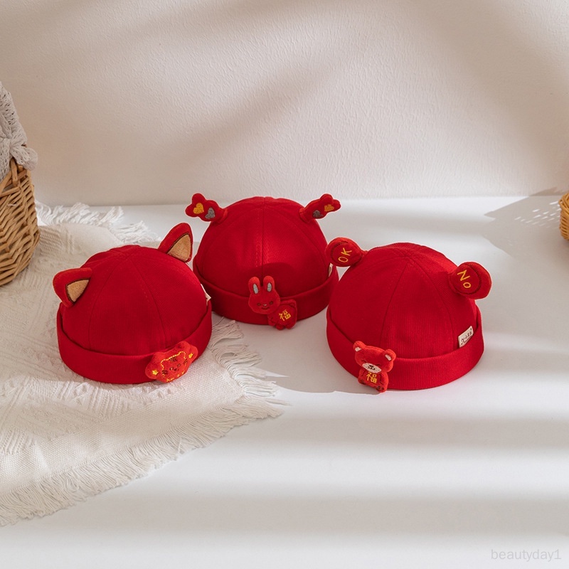 Mũ cotton Trơn Thêu Chữ Hoạt Hình Phong Cách Công Sở Cho Bé