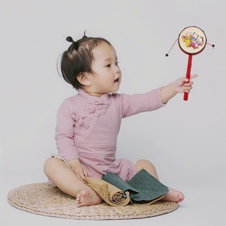 Trống Lục Lạc Cầm Tay Đồ Chơi Truyền Thống Giáo Dục Sớm Cho Trẻ Sơ Sinh