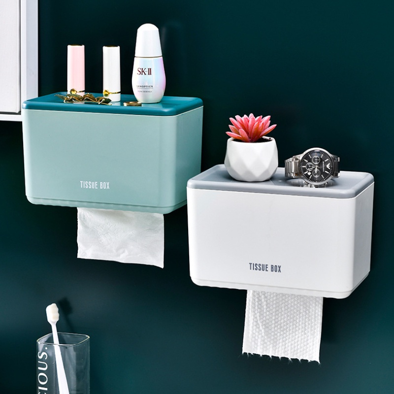 Toilet Paper Toilet Waterproof Bathroom Storage Toilet Tissue Box Tissue Holder Punch-Free Domestic 