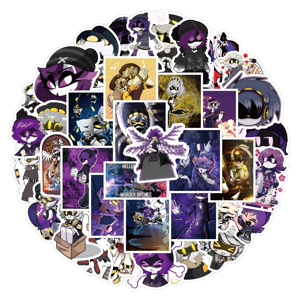 J· Hình Dán Chống Nước Murder Drones Mũ Bảo Hiểm Máy Tính Xách Tay Hành Lý Dán Thiết Lập, 57 tờ