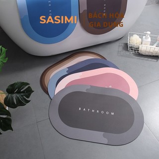Thảm lau chân silicon thấm hút nước siêu nhanh, thảm chống trơn trượt nhà bếp nhà tắm SASIMI