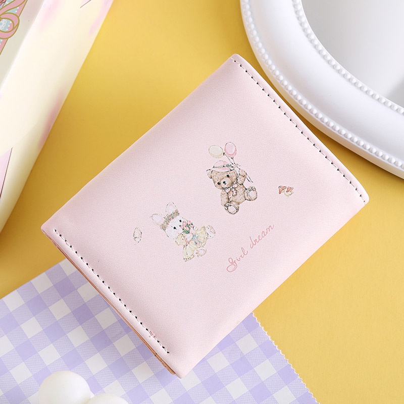 Siêu Dễ Thương Ví Đựng Thẻ Đa Năng Khóa Nam Châm Dòng Hoạt Hình Thỏ Gấu Chính Hãng Chống Khử Từ Khi Đi Dã Ngoại