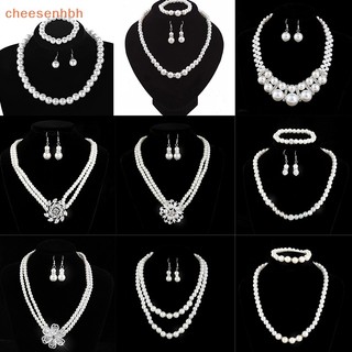 Bộ trang sức đính đá và ngọc trai nhân tạo thời trang dành cho nữ