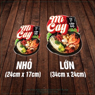 Miếng dán DECAL CHỐNG NƯỚC MỲ CAY trang trí decal menu món ăn vặt giải khát