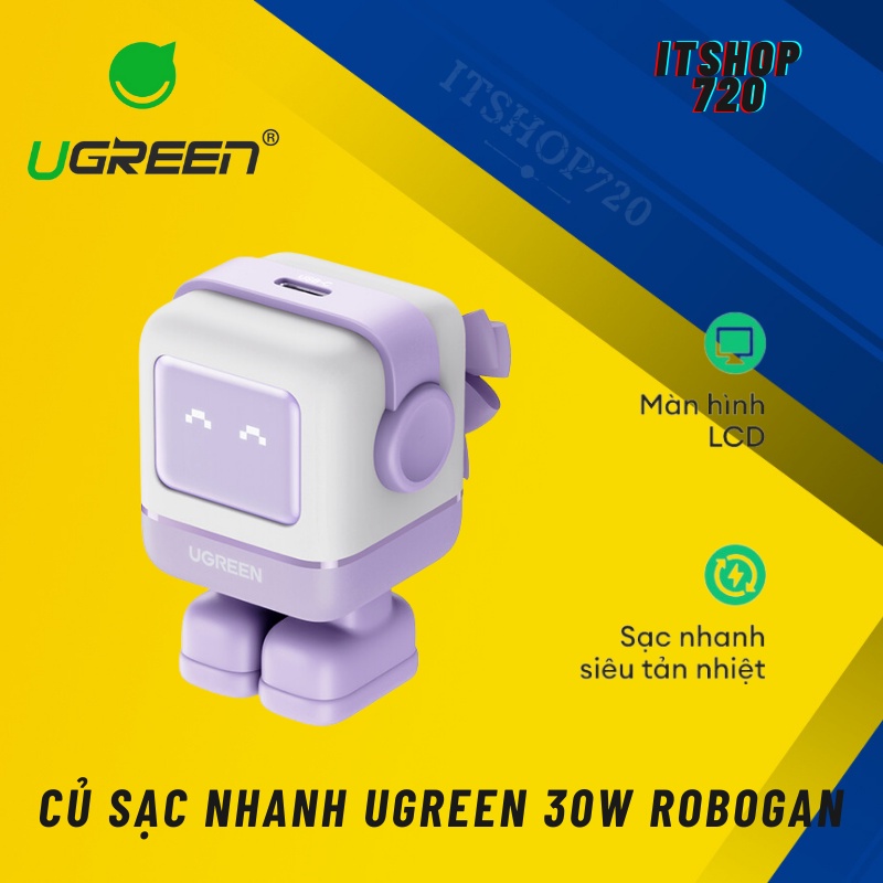 Củ sạc nhanh UGREEN mini Robot Business Charger Nexode / RoboGaN Mini CD359 30W | Công nghệ GaN