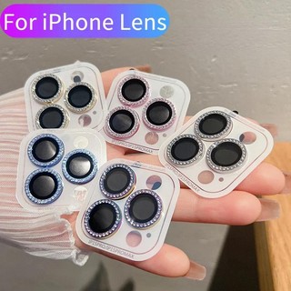 Bộ 3 dán mắt camera kim cương đính đá cho for  iPhone 15 pro max 14 pro max ,13 pro max ,13,13 pro, 12 Mini, 12, 12 Pro Max, 11, 11 Pro,