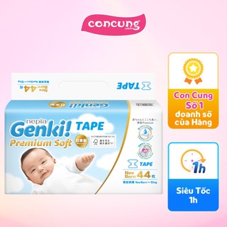 Bỉm tã dán Nhật Bản cao cấp Genki Newborn 44 miếng