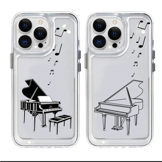 Ốp Điện Thoại Trong Suốt Hình Đàn Piano Cho Iphone 15 14 13 12 11 Pro Max Note Xs 6 7 8 Plus Ip11 Ip15 Ip14 Pro Max 11