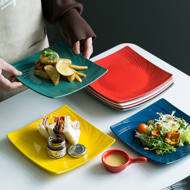 Nordic Plate Plate Vegetable Plate Household Plate Western Plate Ceramic Creative Western Plate Dess