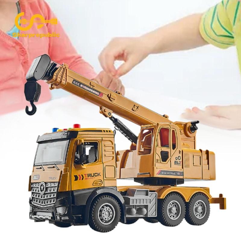 Sharprepublic Crane Truck Toy Khớp linh hoạt Diecast Crane Model Kids Age 3-7