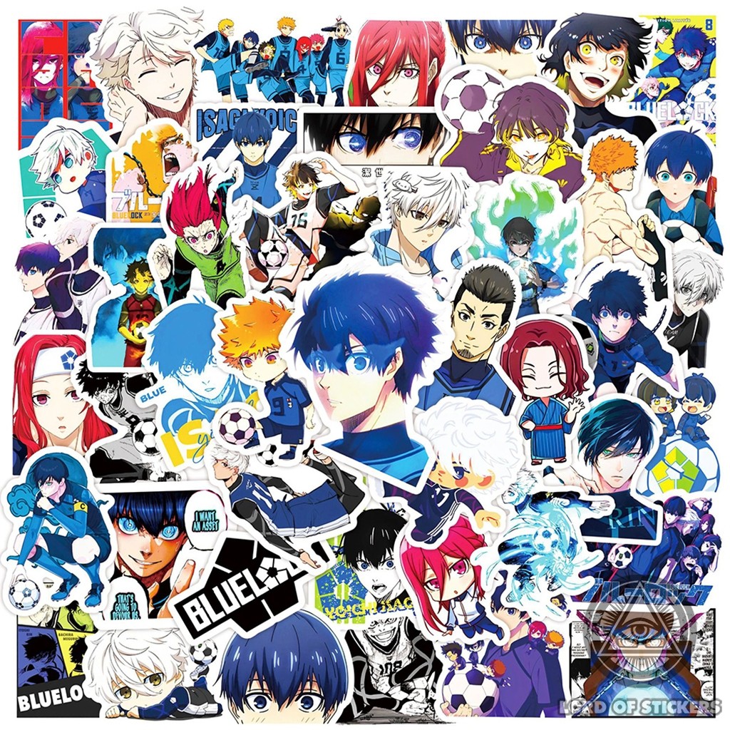 Set 50 Hình Dán Sticker Blue Lock Anime Manga Truyện Tranh BLUELOCK Chống Thấm Nước Dán Mũ Nón Bảo H