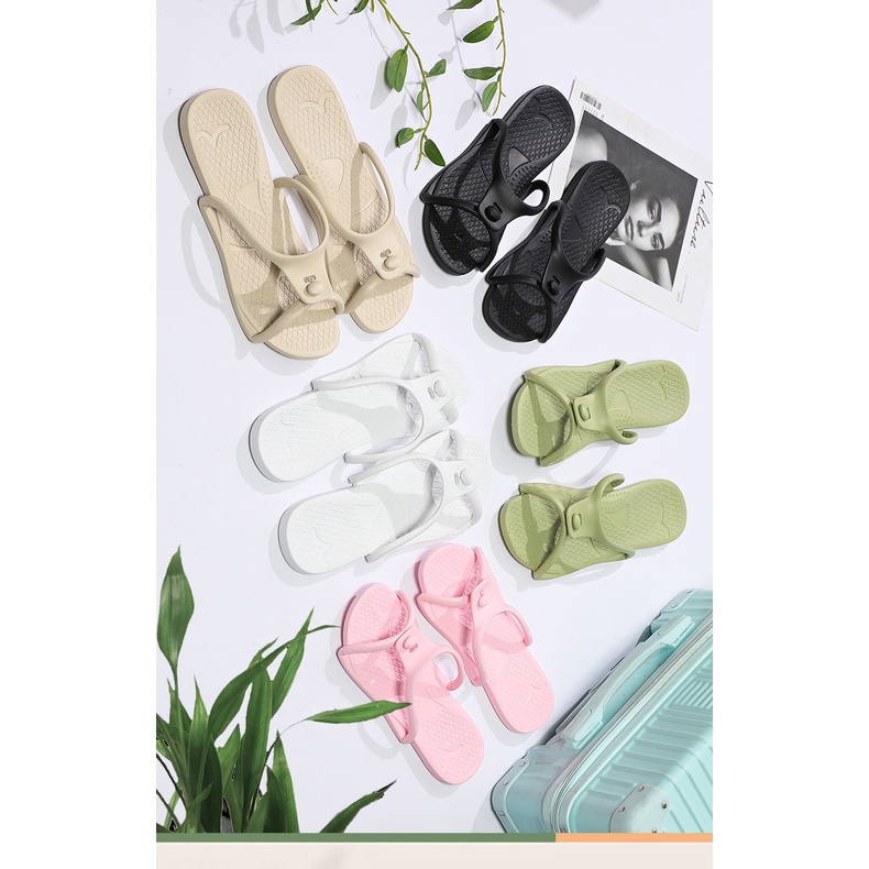 Mới Dép Xỏ Ngón Đi Biển Đế Mềm Chống Trượt Phong Cách Châu Á