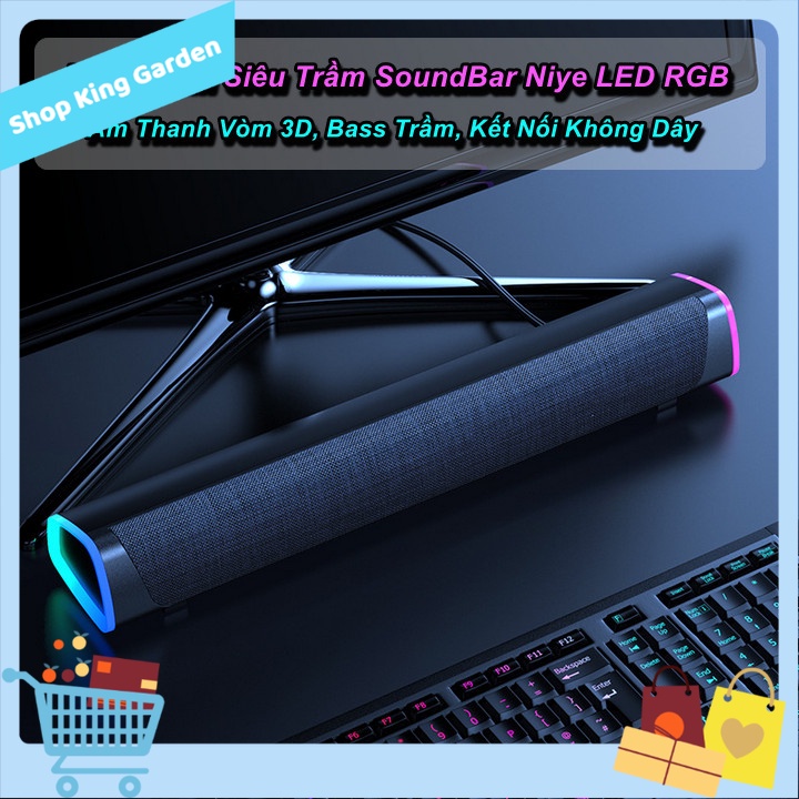 [HCM] - Loa Bluetooth Để Bàn Niye V8 LED RGB Cực Đẹp, Âm Thanh Super Bass Ấn Tượng Nghe Nhạc, Xem Ph