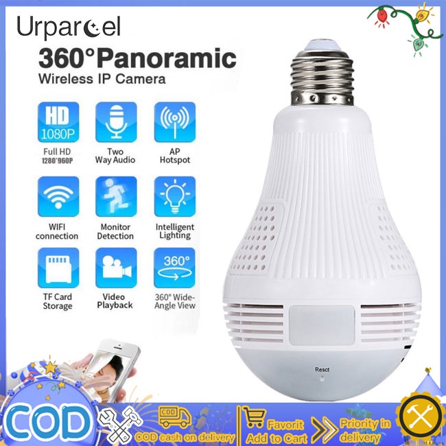 Camera An Ninh urparcel 960p 2.0mp h.265 Xoay 360 Độ Có Đèn Led Kết Nối wifi Chuyên Dụng Cho cctv / cctv Mắt