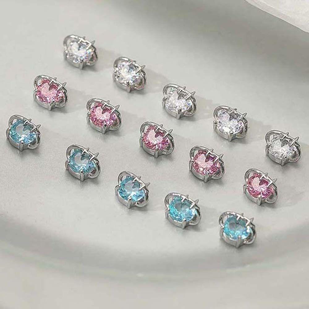 Oceanmap Phụ Kiện Đá Hành Tinh Màu Hồng / Trắng / Xanh Dương / Xanh Dương Trang Trí Móng Tay Ngọt Ngào Cho Nữ diy