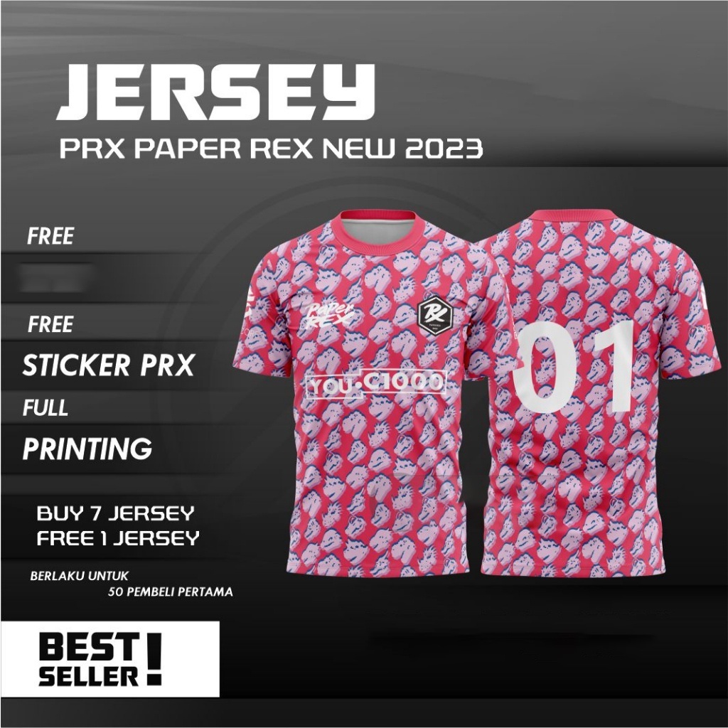 Mới jersey prx paper rex Áo Thun In Chữ my / sg free nickname Số Dán Cho Nam Và Nữ