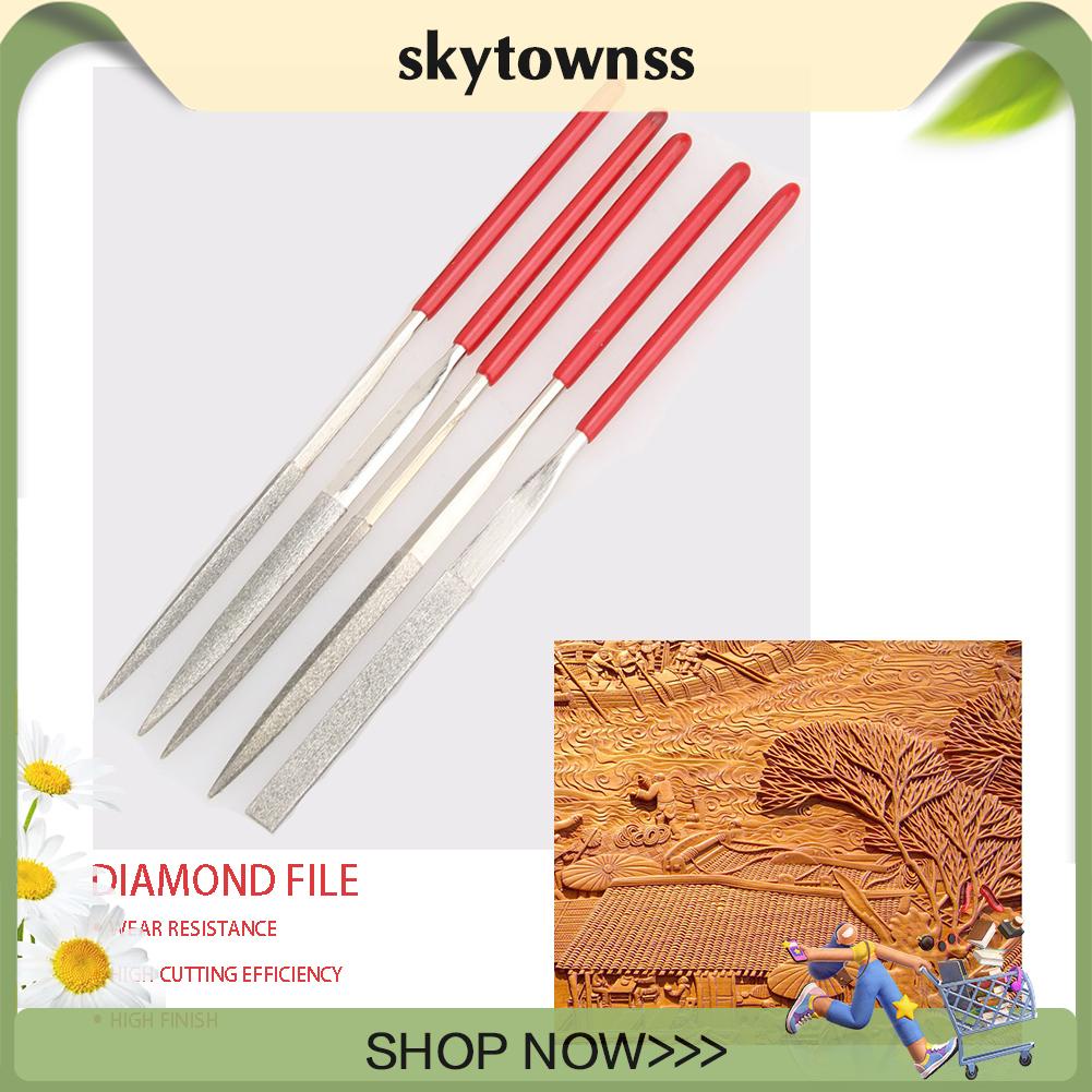 Bộ 5 Cây Dũa Đánh Bóng Gỗ / Kính / Kim Loại Chuyên Dụng