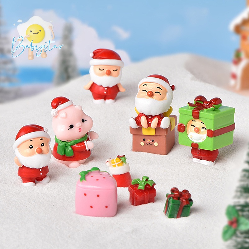 Mô Hình Ông Già Noel Mini Dễ Thương Dùng Trang Trí Sân Vườn diy Mới