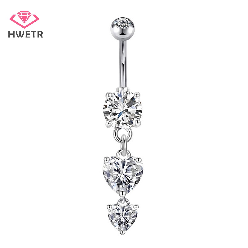 Khuyên Rốn Bằng Thép Không Gỉ Đính Đá zircon Hình Chữ Cái Quyến Rũ Thời Trang Cho Nữ Mới