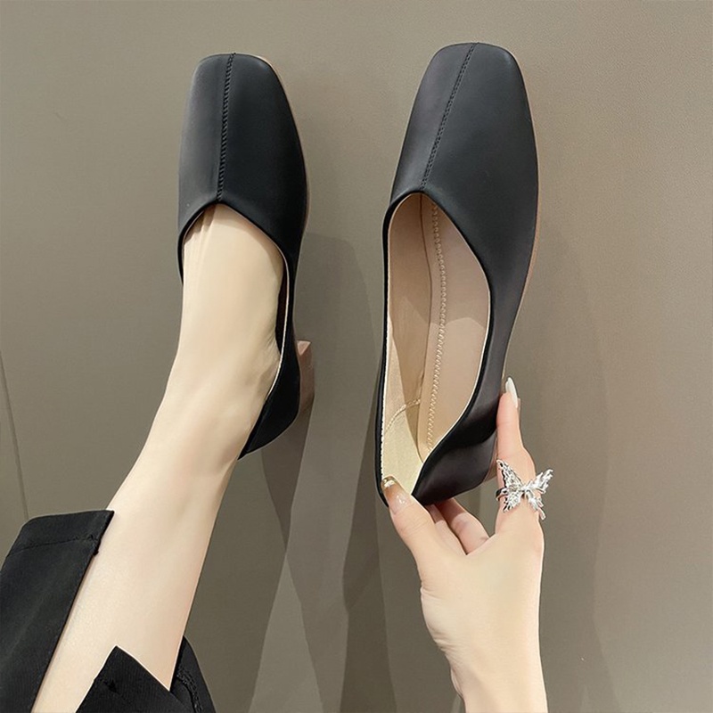 Prowow❤Giày Búp Bê Mũi Vuông Thời Trang Xuân Thu Cho Nữ