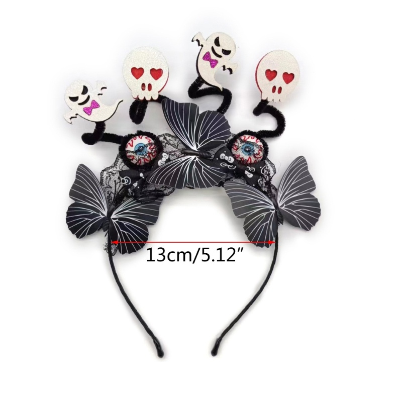 Băng Đô Cài Tóc Hình Đầu Lâu Có Đôi Mắt Máu Vui Nhộn Trang Trí Tiệc halloween