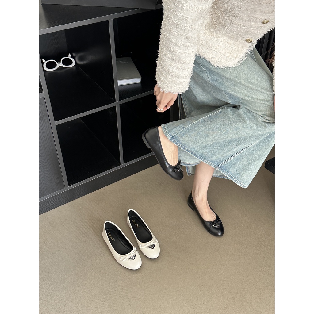 GiàY BúP Bê HìNh Tam GiáC ThắT Nơ Xinh XắN