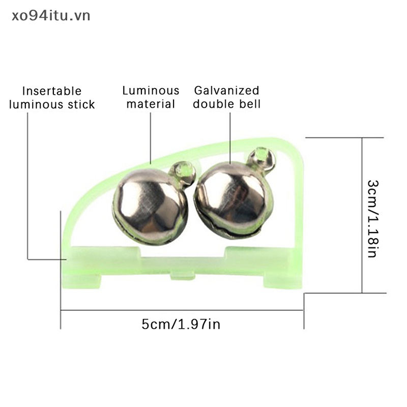 Xoitu Set 2 Chuông Báo Cá Cắn Câu Phát Quang 5cm * 3cm