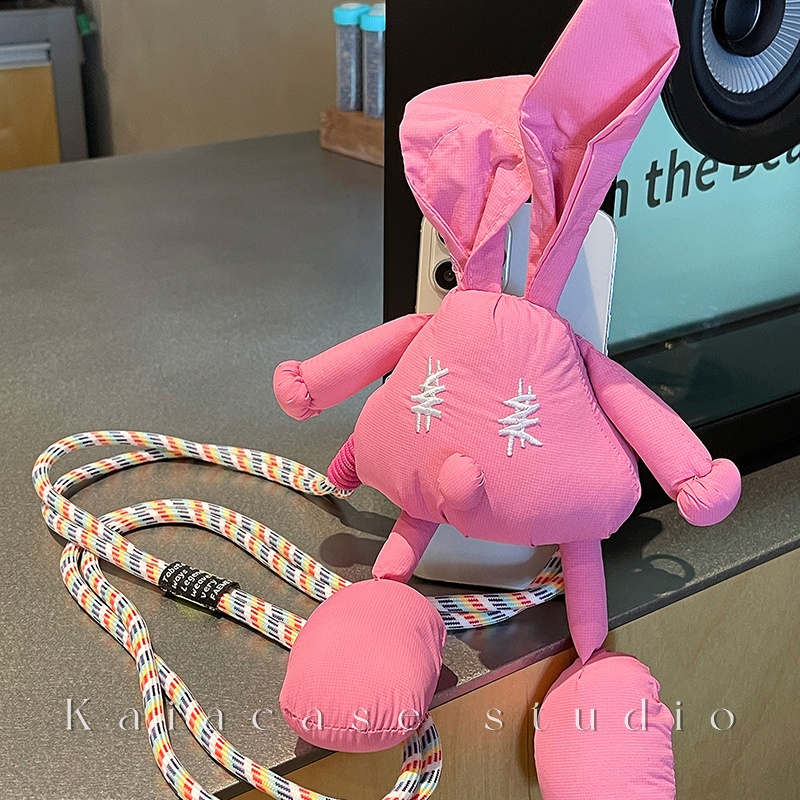 New Doll Back Clip 2023 Popular Rabbit Mobile Phone Back Clip Lanyard Niche Cartoon Diagonal Cross Lanyard Versatile Women'S Version