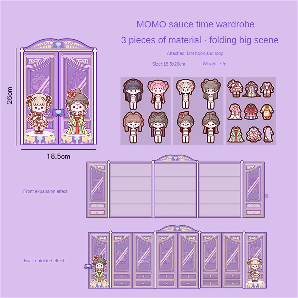 MOMO Sauce Dress Tủ quần áo Sách yên tĩnh Handmade DIY Sticker Book cho trẻ em Sách Doudou giải nén Sách hướng dẫn Guka Chất liệu ღ Giá thấp nhất