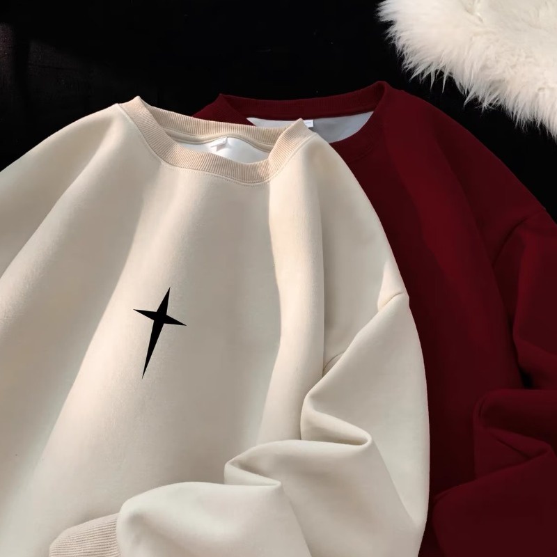 Áo Sweater cotton Nhung Dày Tay Dài Cổ Tròn In Họa Tiết Màu Xanh Lá Đậm Thời Trang Hàn Quốc Dành Cho Cặp Đôi m-5xl