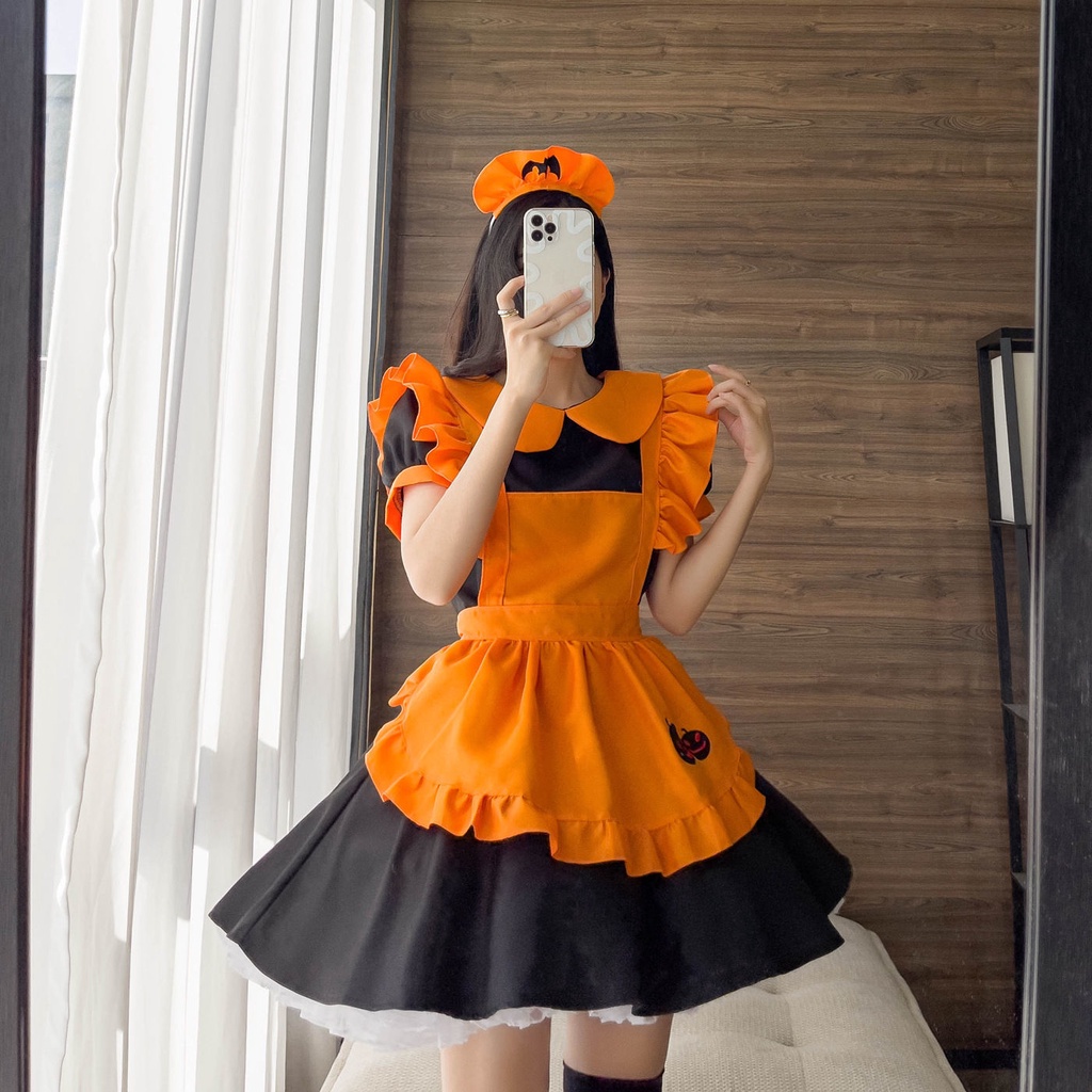 Bộ Đồ Hóa Trang Cô Hầu Gái / Dơi / Bí Ngô Xinh Xắn Dịp halloween
