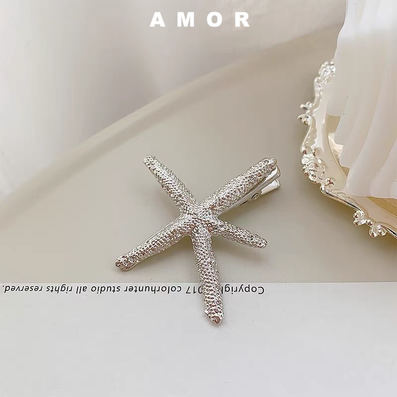 Kẹp Tóc Kim Loại Hình Sao Biển Phong Cách Hàn Quốc