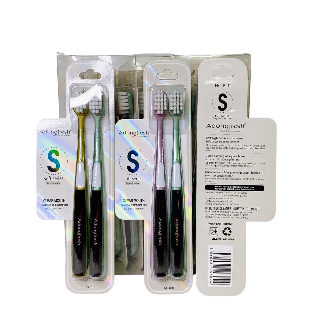 Combo 2 Bàn chải Adongfresh xanh lông mềm mại Anh Quốc – Hàng Chính Hãng