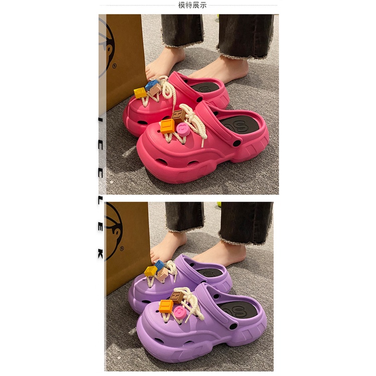 ICCLEK dép cross sandal nữ dép đi biển dép đế cao Thoải Mái Xinh Xắn  FDL2390JD5 36Z230908