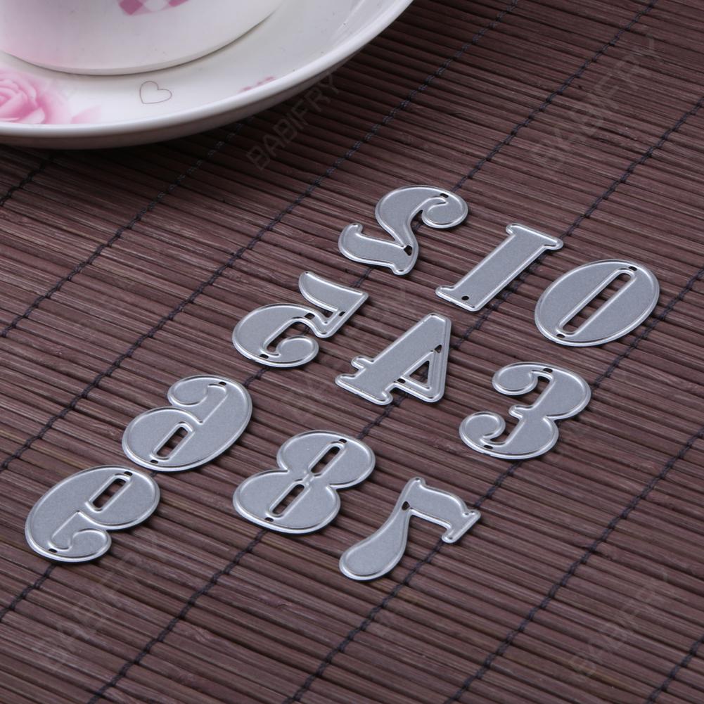 1 Bộ Khuôn Cắt Hình Con Số Bằng Kim Loại Dùng Trang Trí Sổ Tay diy Thẻ