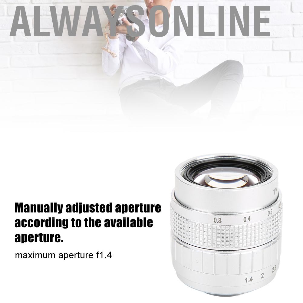 Alwaysonline lentes 50mm F1.4 C Mount Lens Used with Adapter for Mirrorless   lens accessories