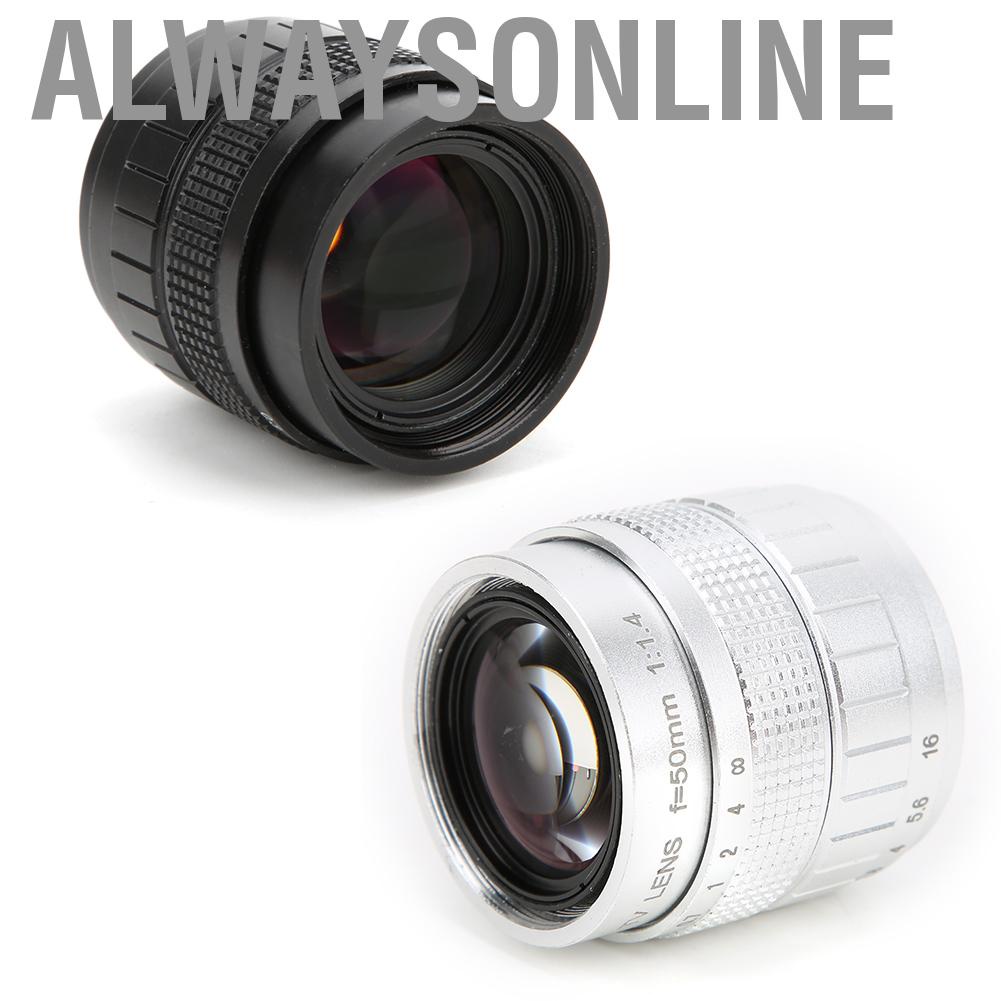 Alwaysonline lentes 50mm F1.4 C Mount Lens Used with Adapter for Mirrorless   lens accessories