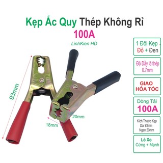 Kẹp ắc quy acquy 100a thép không rỉ , 93mm, lò xo cực kì khỏe. - linhkien hd