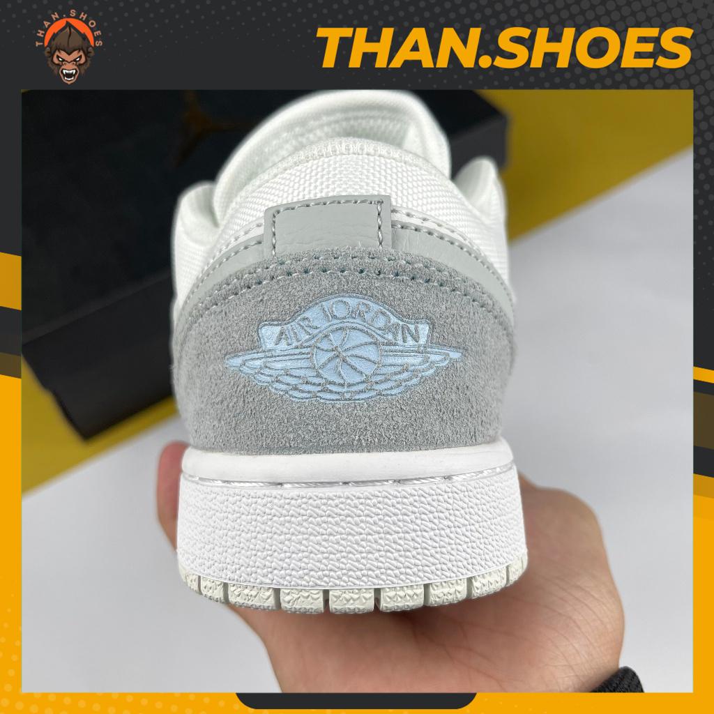 Giày JD1 Low Paris, JD1 Thấp Trắng Xám Gót Xanh - Than.Shoes
