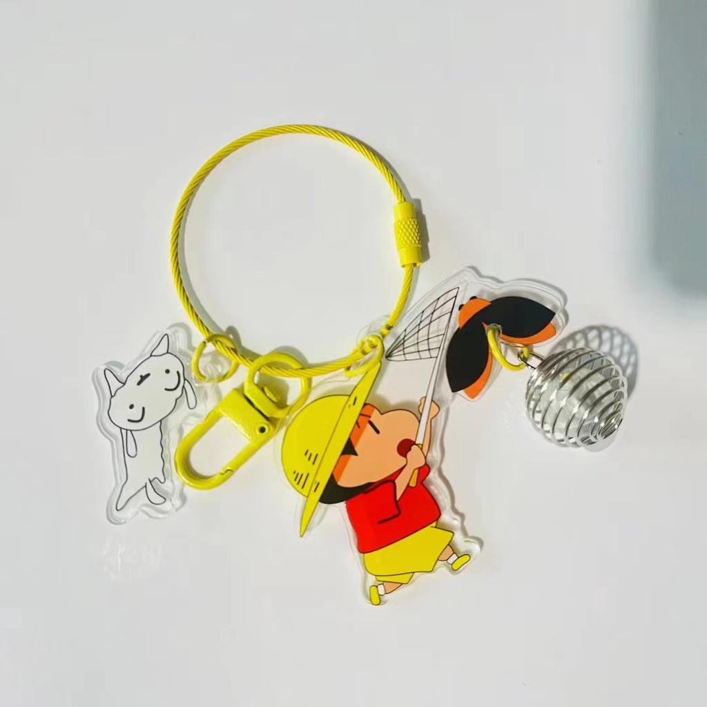 Móc khoá shin đom đóm/Hoạt Hình Móc Khóa Hình Cậu Bé Bút Chì shin-chan Bằng acrylic Phát Quang Độc Đáo