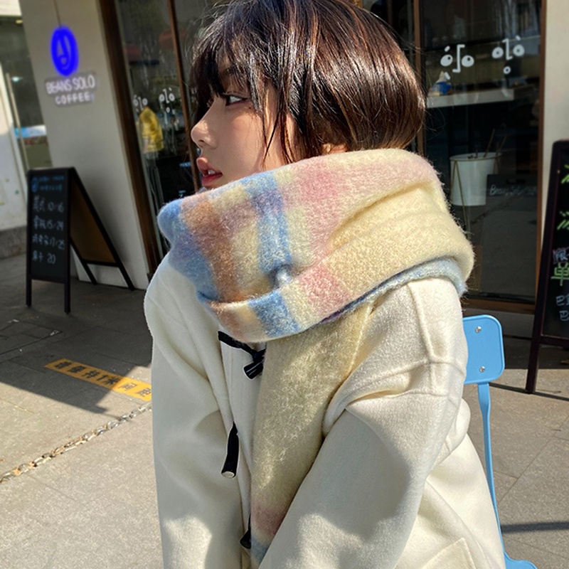 Khăn Choàng Lông Màu macaron Cao Cấp Thời Trang Mùa Đông 2022 Mới Dành Cho Nữ