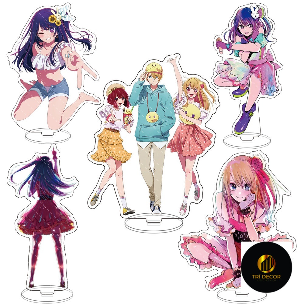 Mô hình Standee Oshi no Ko Ai Hoshino Aqua Ruby Gorou Miyako Anime góc học tập để bàn làm việc cao 15cm