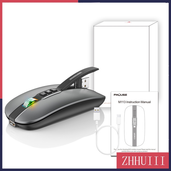 Chuột bluetooth Không Dây jt m113 2.4g / bluetooth 5.1 Chế Độ Kép 2400dpi Cho pc laptop