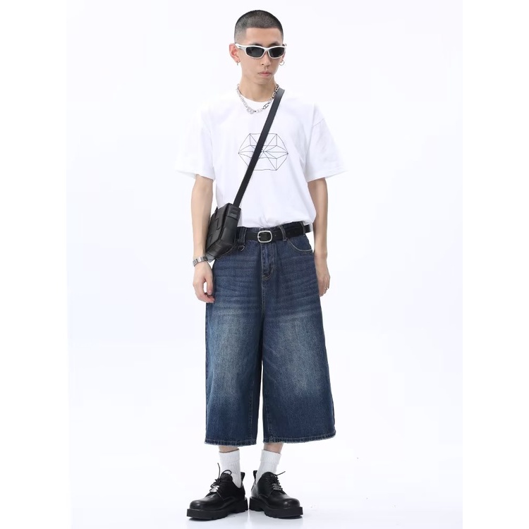 Quần jeans Lửng vintage Thời Trang Dành Cho Nam